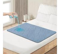 DUJUIKE Washable Incontinence Bed Sheet, Waterproof Mattress Protector, Durable Bedwetting Sheets, Reusable Absorbent Bed Protector, for Adults, Children & Pets, Leak-proof(Blue,2pcs(90 x 135 cm))