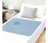 DUJUIKE Washable Incontinence Bed Sheets for Adults & Kids| King Beds | 100% Waterproof Mattress Protector | Reusable Waterproof Bed Wetting Sheets | Absorbent Bed Protector | Reusable Blue Bed Pads