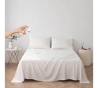 DUJUIKE Waterproof Bed Sheet Cover,Pet Hair Resistant Bed Sheet Cover for Dog and Cats, Mattress Protector for Children, Bed Liner Cover with Breathable Fabric(white, Cal king/King 250 x 230 cm)