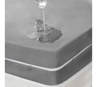 DUJUIKE Waterproof Mattress Cover, Zippered Mattress Protector, 100% Waterproof, Bed Bug and Dust Mite Repellent, Hypoallergenic, Double-Side Zippers (Grey, Super King: 180 x 200 x 20 cm)