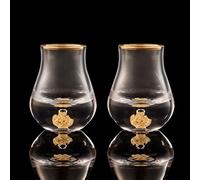 DUJUST Elegant Curvaceous Shot Glass(45ml), Crystal Shot Glass Set Decorated with 24K Gold Leaf Flakes BPA-Free & Lead-Free, Perfect for Décor & Collection, Gift Choices - 2 pcs
