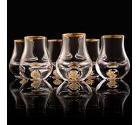DUJUST Elegant Curvaceous Shot Glass(45ml), Crystal Shot Glass Set Decorated with 24K Gold Leaf Flakes BPA-Free & Lead-Free, Perfect for Décor & Collection, Gift Choices - 6 pcs