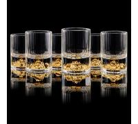 DUJUST Gold Mountain Shot Glasses (45ml), Crystal Shot Glass Set Decorated with 24K Gold Mountain, BPA-Free & Lead-Free, Perfect for Décor & Collection, Gift Choices - 6 pcs