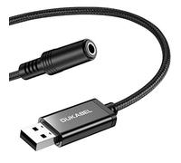 DuKabel Jack to USB Adapter 1.2 m External USB Sound Card USB Headset Adapter USB to 3.5 mm 4-Pin Female Audio Aux Adapter for Headset, Speaker or 4-Pole TRRS Microphone - Pro Series