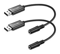 DuKabel USB to 3.5 mm Jack Adaptor 0.25 m Pack of 2 for PC, Laptop, Mac & PS5