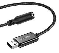 DuKabel USB to 3.5mm Jack Audio Adapter, TRRS 4-pole Mic-Supported External USB Sound Card Stereo Aux Adapter for Headset, PS4, PC, Laptop, Desktops, Speaker - Metal Housing & Durable Braided