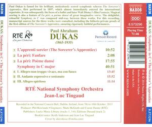 DUKAS: SYMPHONY IN C; THE SORCERER'S APPRENTICE; LA P‚RI NEW CD