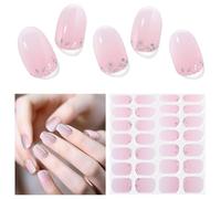 DUKASOU Gel Nail Stickers,28 Pcs Semi Cured Gel Nail Strips UV Light/LED Lamp Required,Long Lasting Polish Stickers Self Adhesive,Easy to Apply Remove(Shattered Gem)