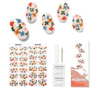DUKASOU Gel Nail Strips - 28 pcs Gel Nail Stickers-Full Wraps- Salon Quality Soft Holy Gels Nails Stickers UV- Long Lasting, UV Lamp Compatible, Easy to Carry& Use & Remove