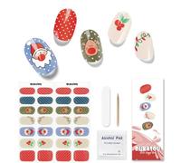 DUKASOU Gel Nail Strips - 28 pcs Gel Nail Stickers-Full Wraps- Salon Quality Soft Holy Gels Nails Stickers UV- Long Lasting, UV Lamp Compatible, Easy to Carry& Use & Remove