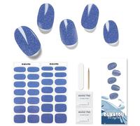 DUKASOU Gel Nail Strips - 28 pcs Gel Nail Stickers-Full Wraps- Salon Quality Soft Holy Gels Nails Stickers UV- Long Lasting, UV Lamp Compatible, Easy to Carry& Use & Remove