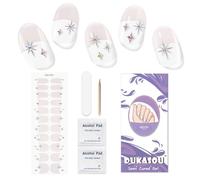 DUKASOU Semi-Cured Gel Nail Strips, 22 Pieces Real Nail Polish Stickers, Gel Nail Stickers, Decals, Long-Lasting Nail Polish Strips for Women and Girls（Semi-Pink）