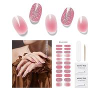 DUKASOU Semi-Cured Gel Nail Strips, 22 Pieces Real Nail Polish Stickers, Gel Nail Stickers, Decals, Long-Lasting Nail Polish Strips for Women and Girls(Whitewash)