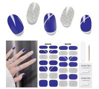 DUKASOU Semi Cured Gel Nail Strips, 28 pcs Gel Nail Strips Work with Any UV Lamp, Salon Quality UV Nails Stickers, Easy to Apply for Home Nails DIY