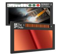 Duke 2.0 | Shade 8-13 Adjustable Red Automatic Lens | 5A TI Best For TIG, MIG, Stick | Adjustable Shade 5-13 + Grind Mode | Red Front - True Color Weld Puddle | Ultra Thin + Light