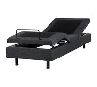 Beliani Adjustable Bed Without Headboard Fabric Duke 80 X 200 Cm (Eu Small Single) Dark Grey