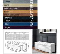 Duke Chesterfield 137Cm Black Naples Ottoman Storage Box - Upholstered Multifunctional Blanket Box