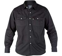 Duke Clothing Co. D555 Men's Adult Western Style Long-Sleeved Denim Shirt (Black, 1XL (Plus Size))