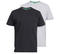 Duke Clothing Men's D555 Fenton Kingsize T-Shirt Pack of 2 in True Black | Size: 3XL Duke Clothing True Black 3XL