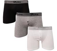 Duke D555 3 Pack Mens Driver Buttonfly Cotton Boxer Shorts - L
