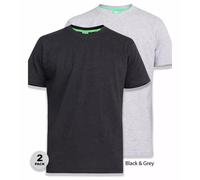 Duke D555 Big Mens Fenton Pack Of 2 T-Shirts - Black/Grey
