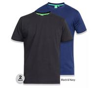 Duke D555 Big Mens Fenton Pack Of 2 T-Shirts - Black/Navy Blue