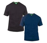 DUKE D555 Fenton Mens 2 Pack T Shirts - Black/Navy - 4XL