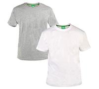 DUKE D555 Fenton Mens 2 Pack T Shirts - Grey/White - 4XL