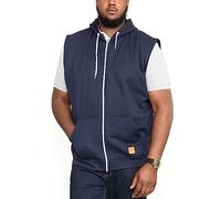 Duke D555 Mens Blake Kingsize Sleeveless Zipped Gilet Hoodie - Navy - 7XL