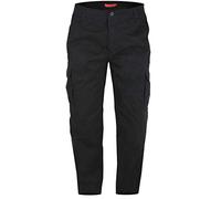 DUKE D555 Mens King Size Peached and Washed Cotton Cargo Trousers in Black in 50W x L30