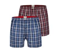 Duke D555 Mens Plaid Big Tall Kingsize 2 Pack Boxer Shorts - 8XL UK Red/Navy