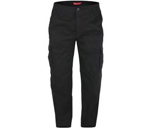 Duke D555 Mens Robert Big Tall King Size Casual Cotton Cargo Trousers - Black