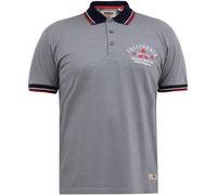 The Duke Clothing Co Polo Shirt D555 Mersea Pique Embroidered Kingsize 100% Cotton Grey Marl 7XL