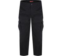 D555 Men's Robert Peached Washed Cargo Trousers in Black | Size: 40R D555 Black 40R