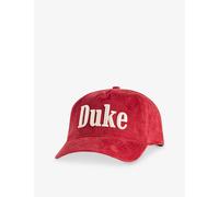 Duke & Dexter Mens Duke & Dexter Ripstop Logo-Embroidered Cotton-Corduroy Cap Red