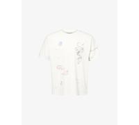 Duke & Dexter Mens Duke & Dexter Sketch-Print Oversize Cotton T-Shirt White XL