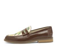 Duke + Dexter Men's Wilde Chestnut Lemon Raffia Penny Loafer