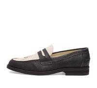 Duke + Dexter Men's Wilde Cracked Spider Penny Loafer Black/White