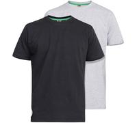 Duke Mens D555 Fenton Kingsize T-Shirt (Pack Of 2) - Black/Grey - Black/Grey - 5XL