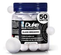 Duke Glass Breaking, 68 Caliber Kinetic Projectile, 50 Hard Plastic Balls | Hard Plastic Polymer, Designed to Shatter Vehicle and Building Glass, Tactical Entry, .68 Cal Solid Projectiles, Wt: 3.8g