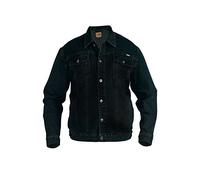 Duke KS1304 Trucker Mens Black Denim Jacket - Black - 5X Large