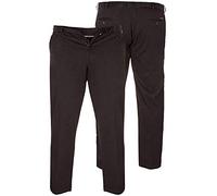 Duke London D555 Mens Big Size Stretch Chino Trousers with Extenda Waist in Black in 52W x 33L