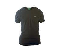 Duke London Mens Ribbed V-Neck T-Shirt - Black - Medium