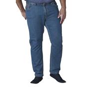 Duke London Mens Stretch Comfort Fit Stonewash Blue Jeans (Bailey)