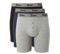 Duke London Pack of 3 Cotton Boxer Short Black Navy Grey White (S M L XL 2XL)