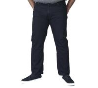 DUKE LONDON RELAXED COMFORT FIT STRETCH JEANS (BALFOUR)WASHED BLACK WAIST42"-60"