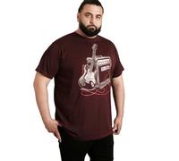 Duke Mens Barnsley Guitar and Amp Print SS T-Shirt - Red - 3XL