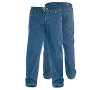 Duke Mens Comfort Fit Hard Wearing Bailey Elasticated Waist Stretch Denim Jeans - Blue