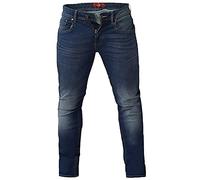 Duke Men's D555 Ambrose Big Tapered Stretch Denim Jeans in Dark Blue - Plus Size