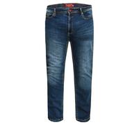 Duke Mens D555 Ambrose Stretch Tapered Slim Jeans - Vintage Blue - Vintage Blue - 36S